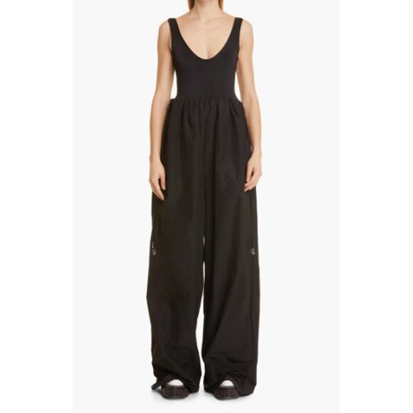 Et Ochs Women's Leonardo Mix Media Jumpsuit sz Large Black Wide Leg Tank NWOT - Picture 1 of 11